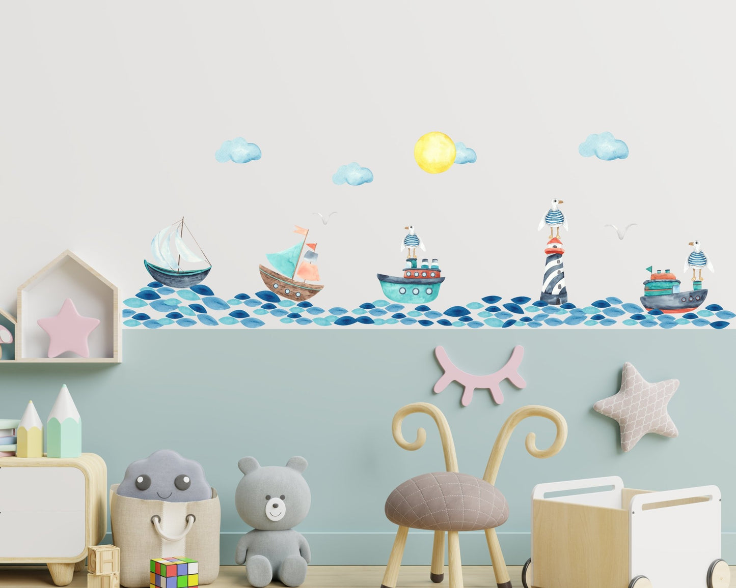 Coastal & Sea & Wave Wall Decal - ChicoBumBum