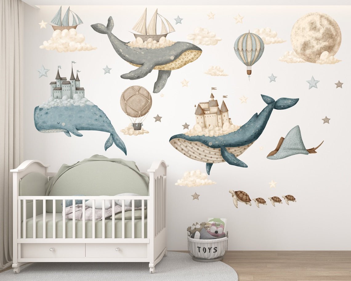 Dreamy Whales Wall Decal - ChicoBumBum