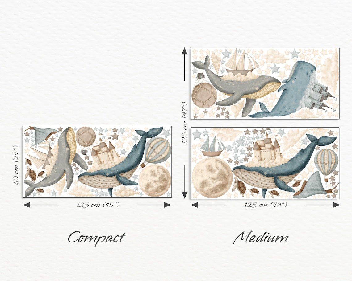 Dreamy Whales Wall Decal - ChicoBumBum