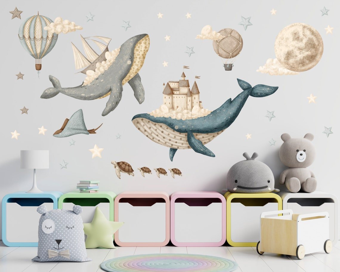 Dreamy Whales Wall Decal - ChicoBumBum