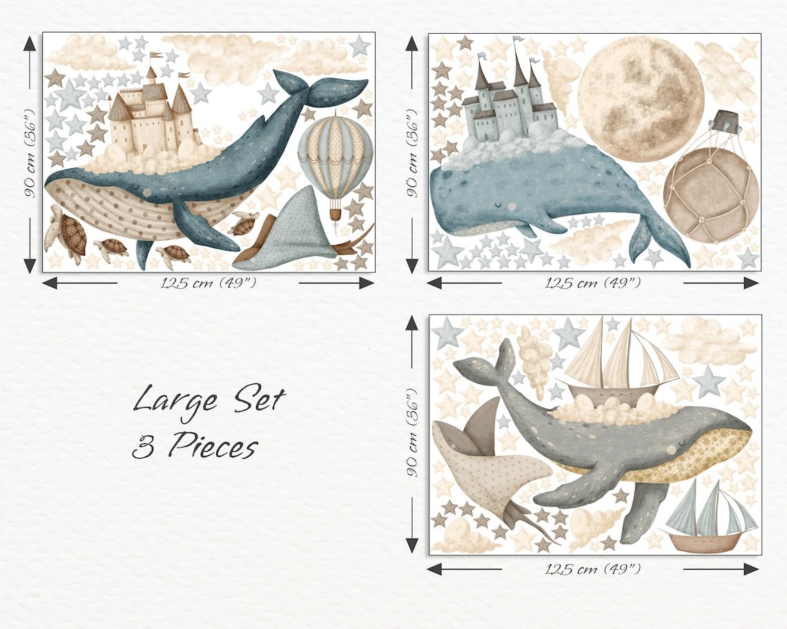 Dreamy Whales Wall Decal - ChicoBumBum