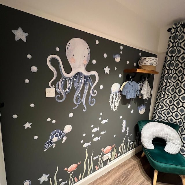 Underwater Nursery Octopus Wall Decal - ChicoBumBum