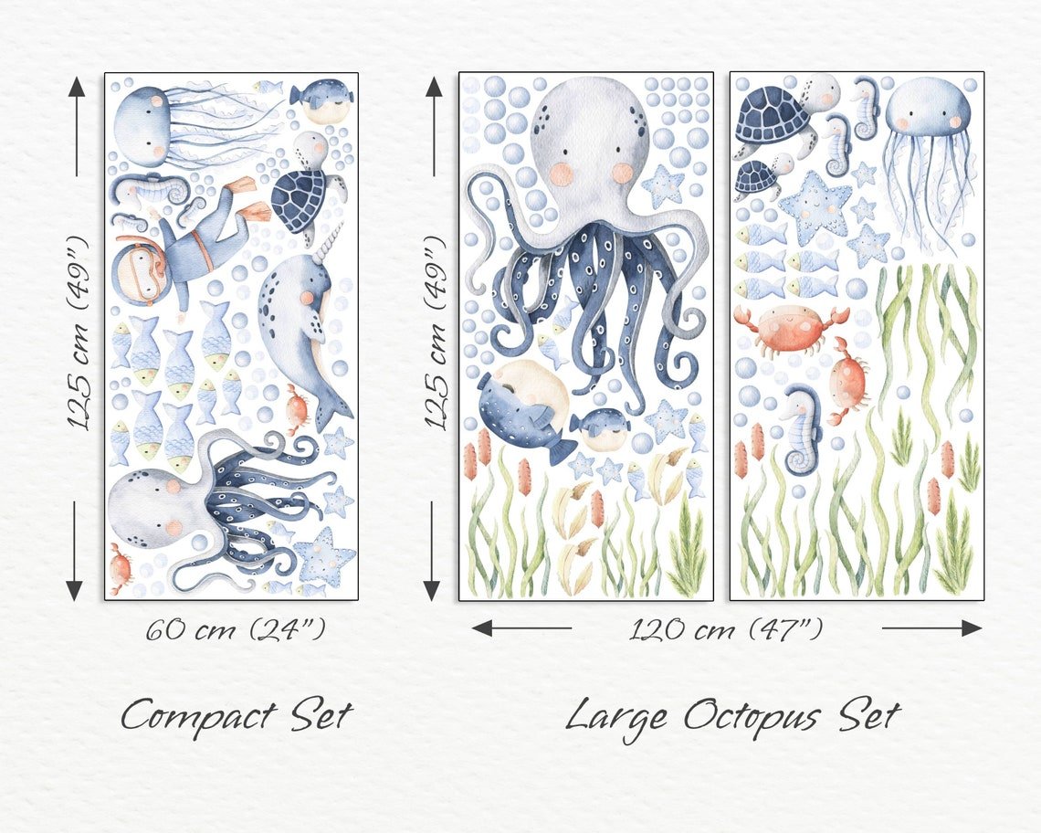 Underwater Nursery Octopus Wall Decal - ChicoBumBum