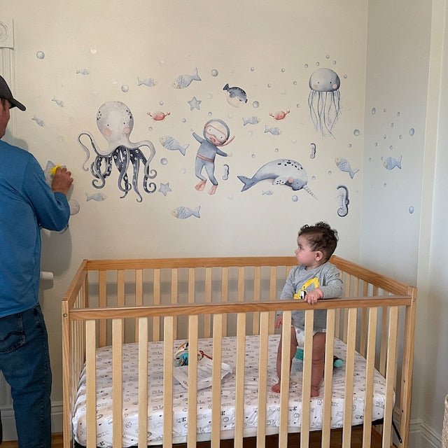 Underwater Nursery Whale Wall Decal - ChicoBumBum