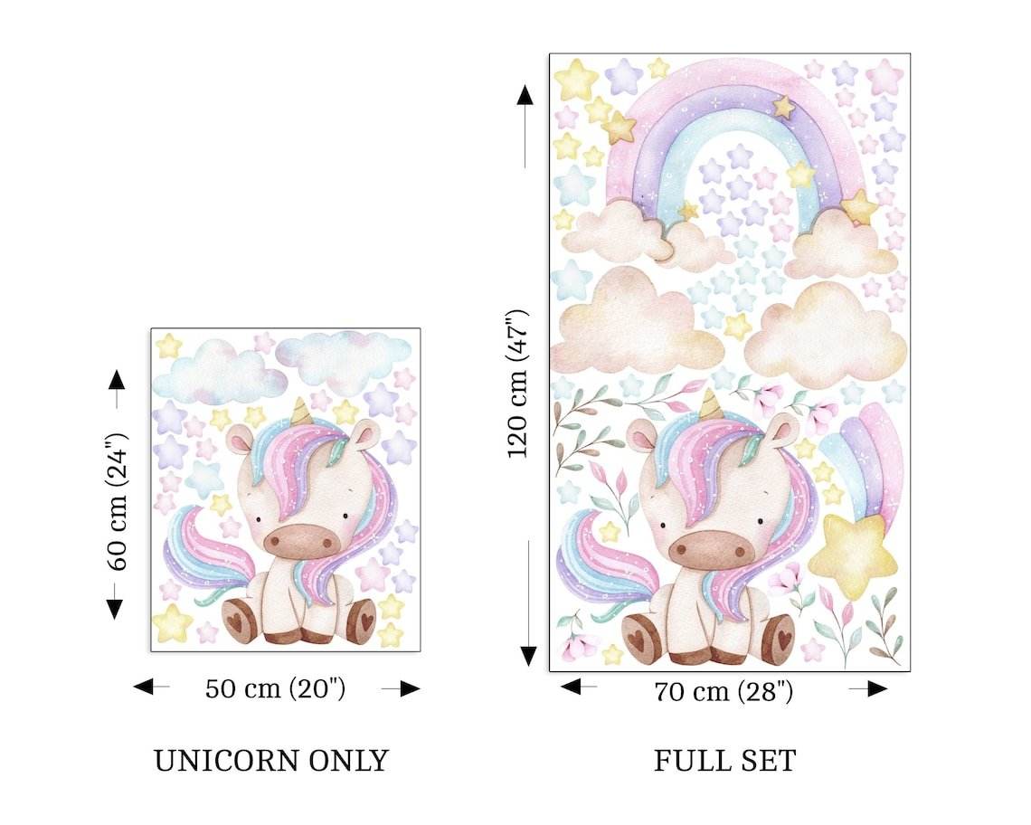 Unicorn & Rainbow Wall Decal - ChicoBumBum