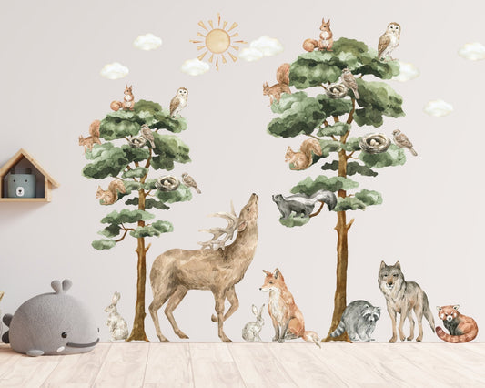 Forest Animals & Trees Wall Decal - ChicoBumBum