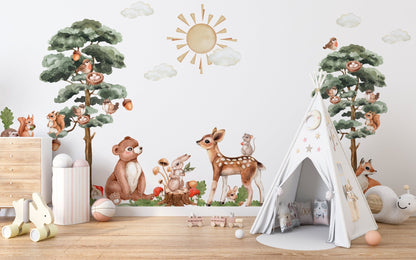 Forest Animals & Trees Wall Decal - ChicoBumBum