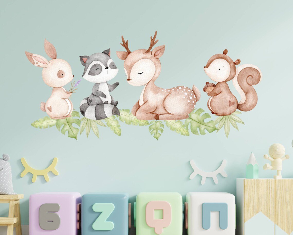 Baby Deer Nursery Animals Wall Decal - ChicoBumBum