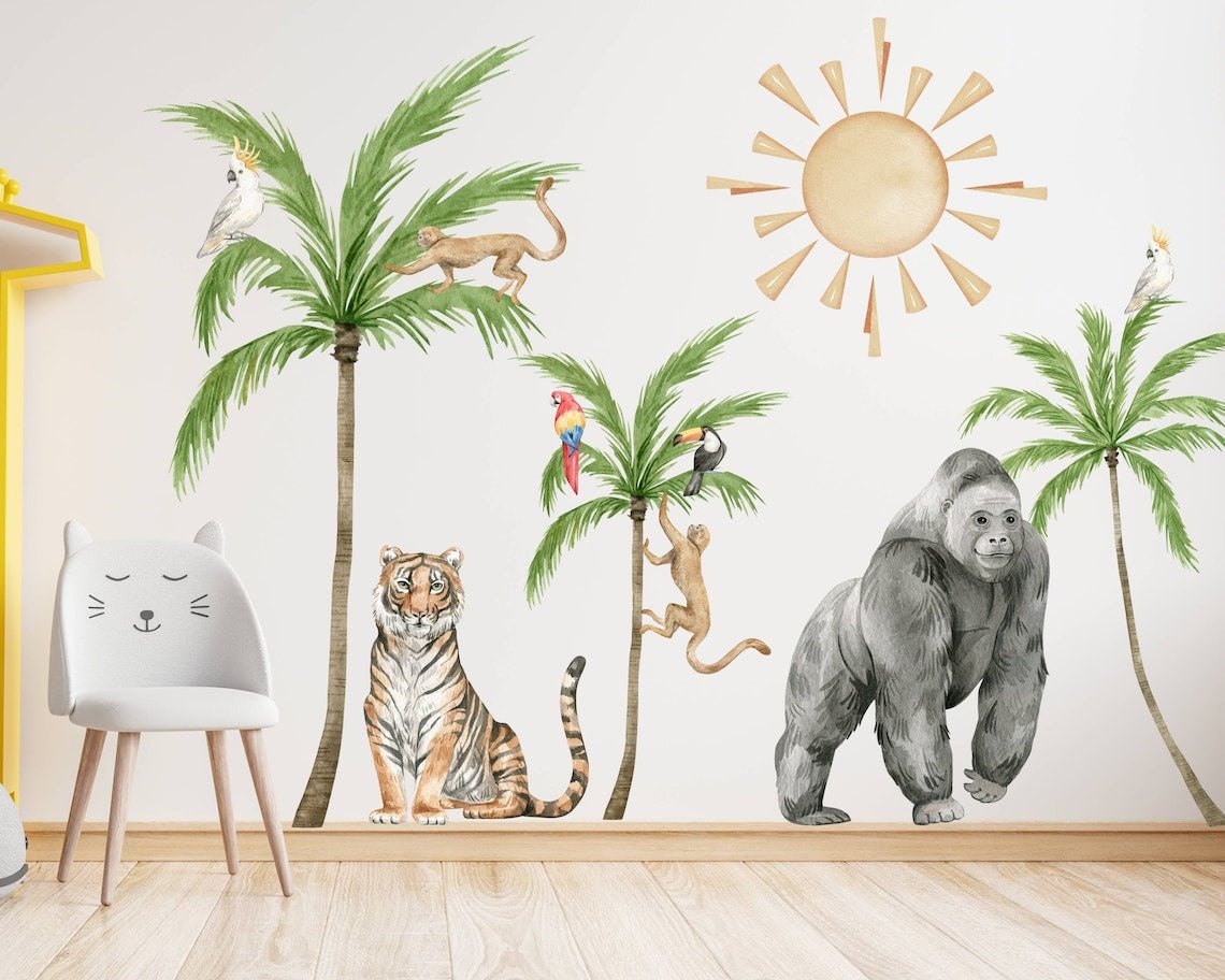 Baby Safari Animals & Stars Wall Decal - ChicoBumBum