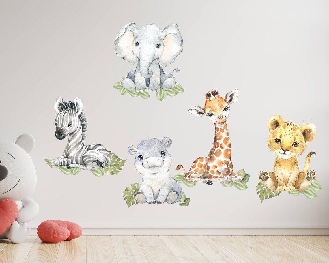 Baby Safari Animals & Stars Wall Decal - ChicoBumBum