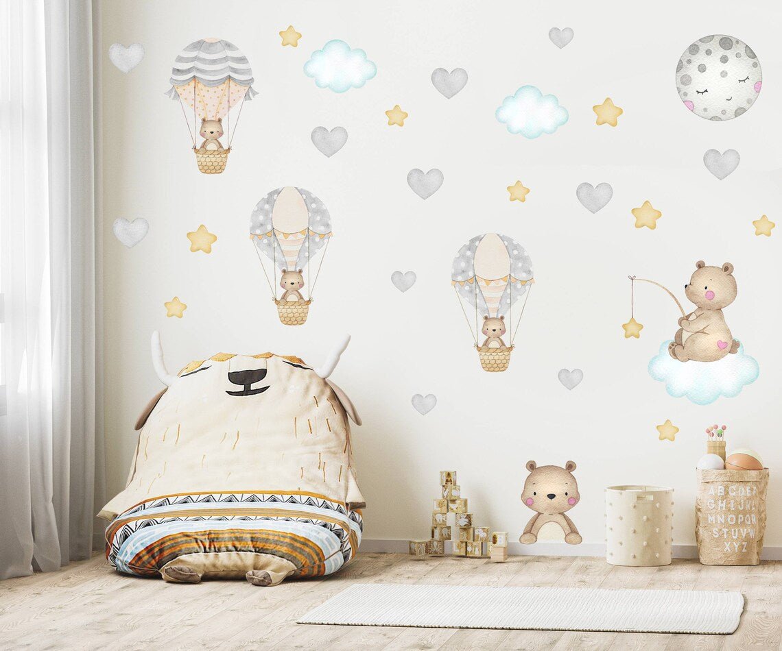 Bear on Cloud Wall Decal - ChicoBumBum