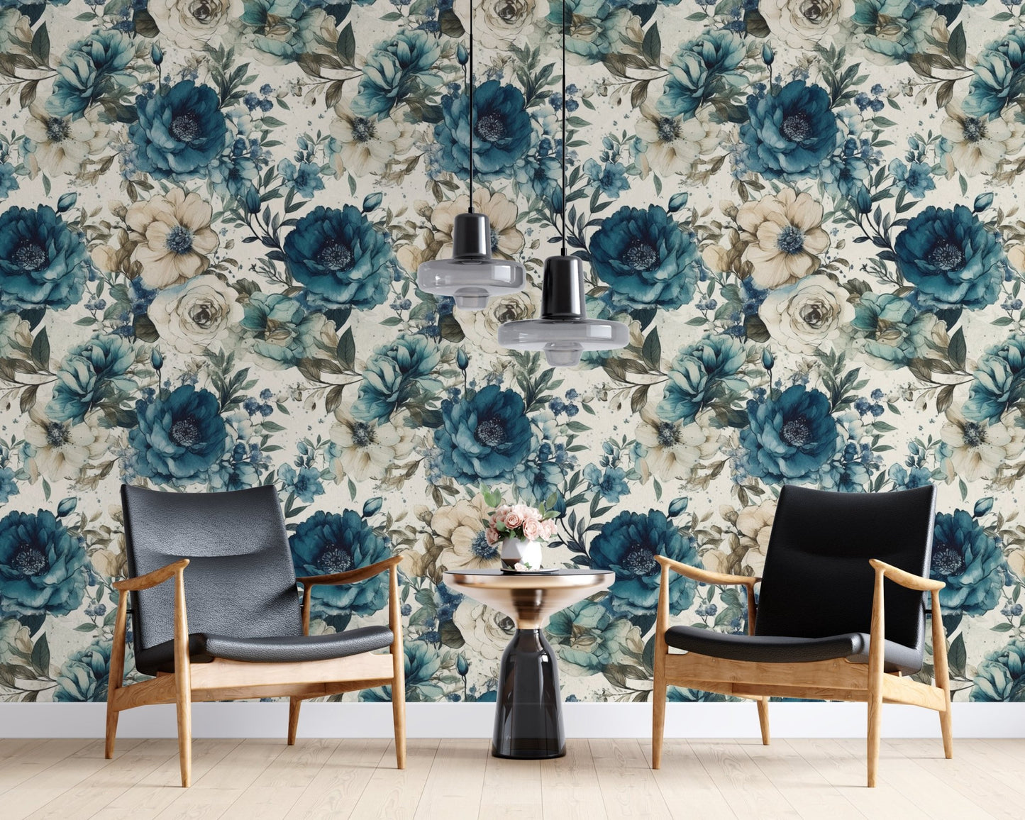 Blue Floral Wallpaper - ChicoBumBum