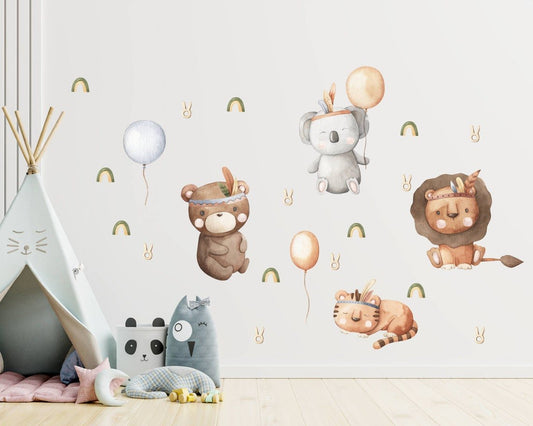 Boho Baby Animals Wall Decal - ChicoBumBum