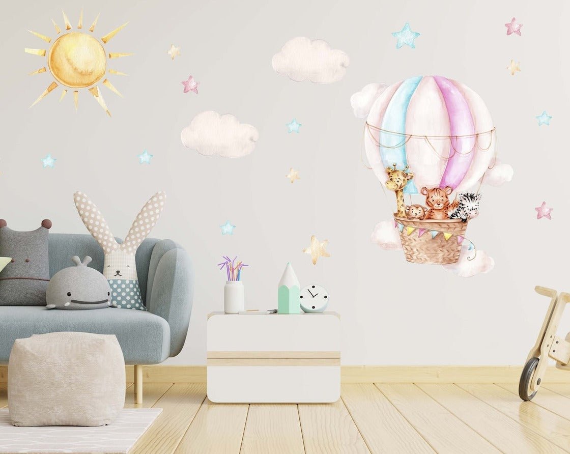 Colorful Hot Air Balloon Nursery Wall Decal - ChicoBumBum