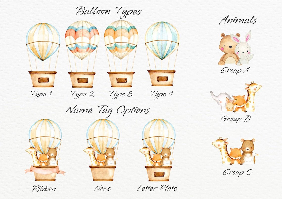 Colorful Hot Air Balloon Wall Decal - ChicoBumBum