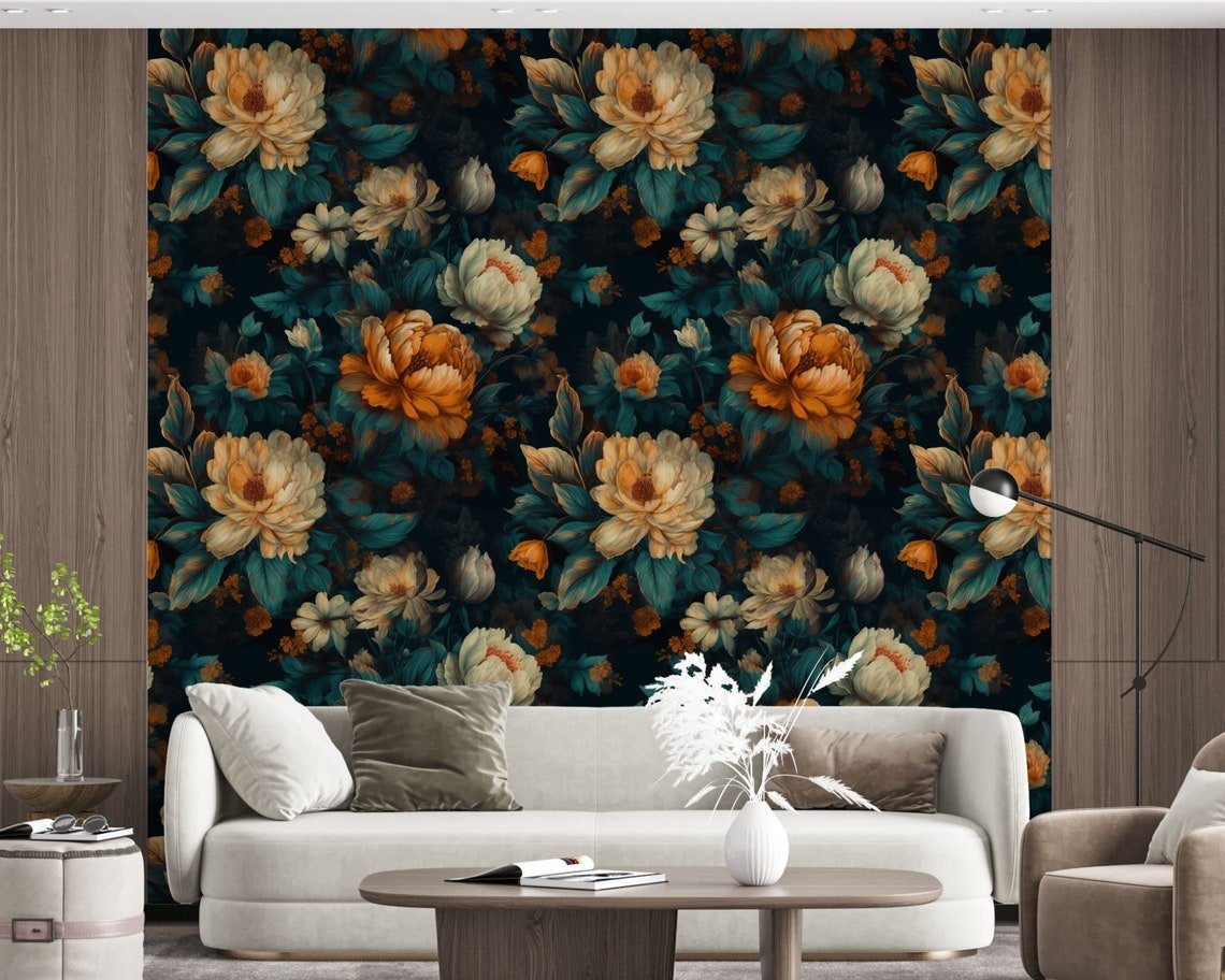 Dark Floral Wallpaper - ChicoBumBum