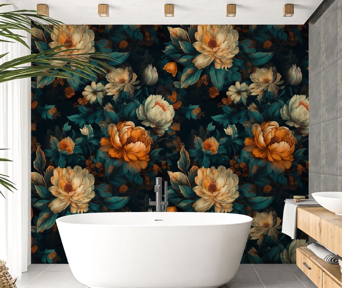 Dark Floral Wallpaper - ChicoBumBum