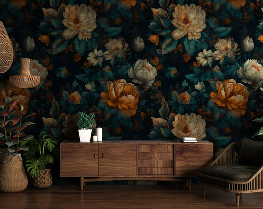 Dark Floral Wallpaper - ChicoBumBum