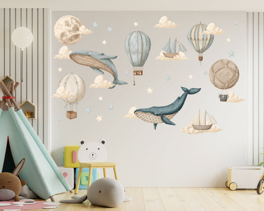Dreamy Nursery Hot Air Balloon Wall Decal - ChicoBumBum