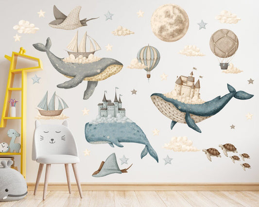 Dreamy Whales Wall Decal - ChicoBumBum
