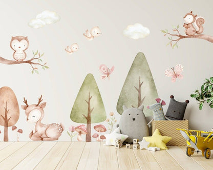 Forest Animals & Tree Set Wall Decal - ChicoBumBum