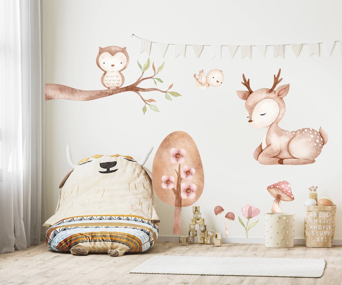 Forest Animals & Tree Set Wall Decal - ChicoBumBum