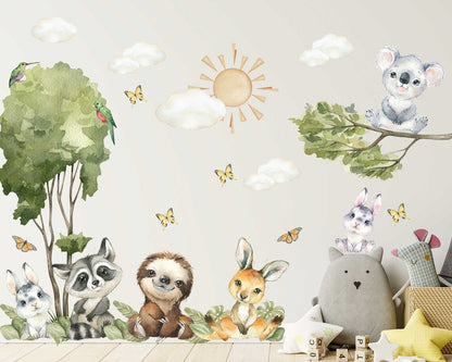 Forest Animals with Trees Set Wall Decal - ChicoBumBum