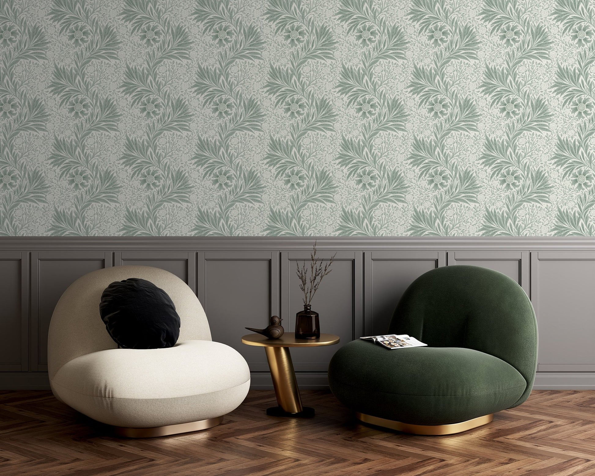 Green Floral Decorative Wallpaper - ChicoBumBum