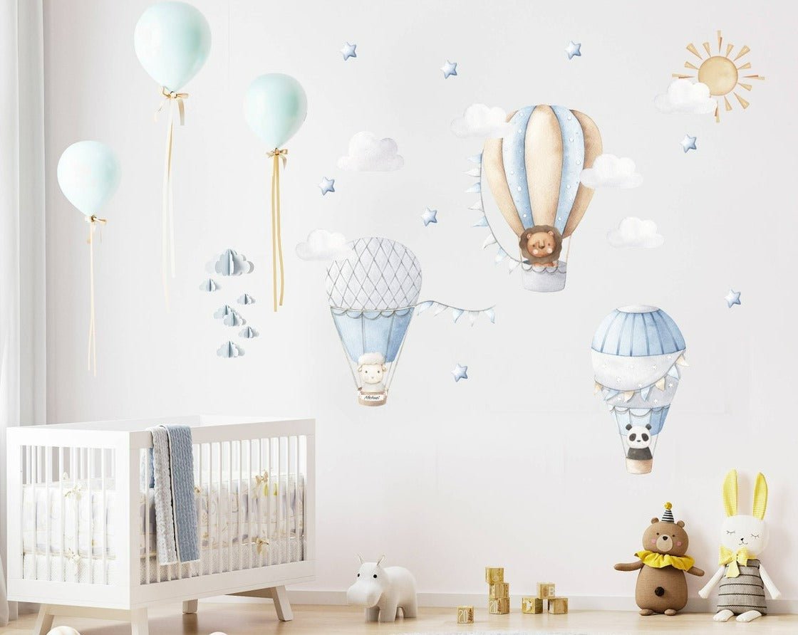 Hot Air Balloon and Plane Nursery Wall Decal - ChicoBumBum