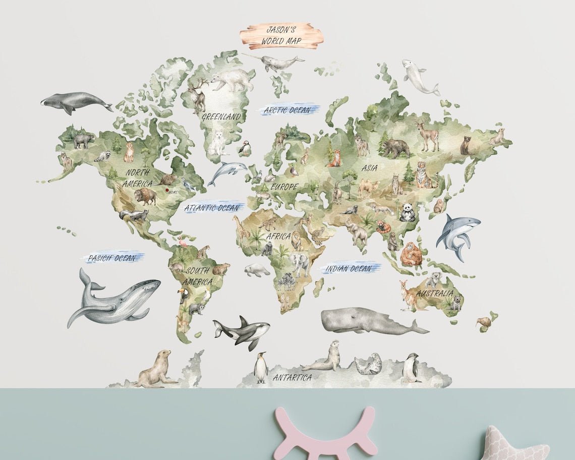 Multilanguage Labels Multi Language World Map Wall Decal – ChicoBumBum