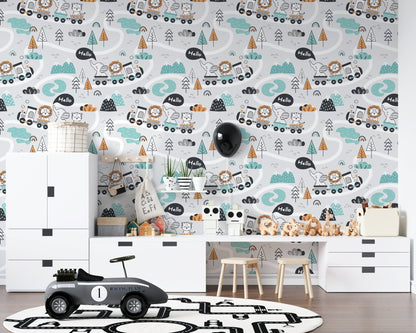 Nursery Train Wallpaper - ChicoBumBum