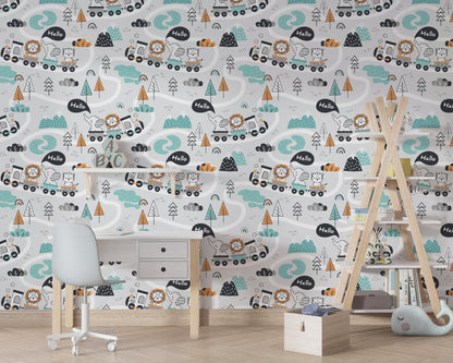 Nursery Train Wallpaper - ChicoBumBum