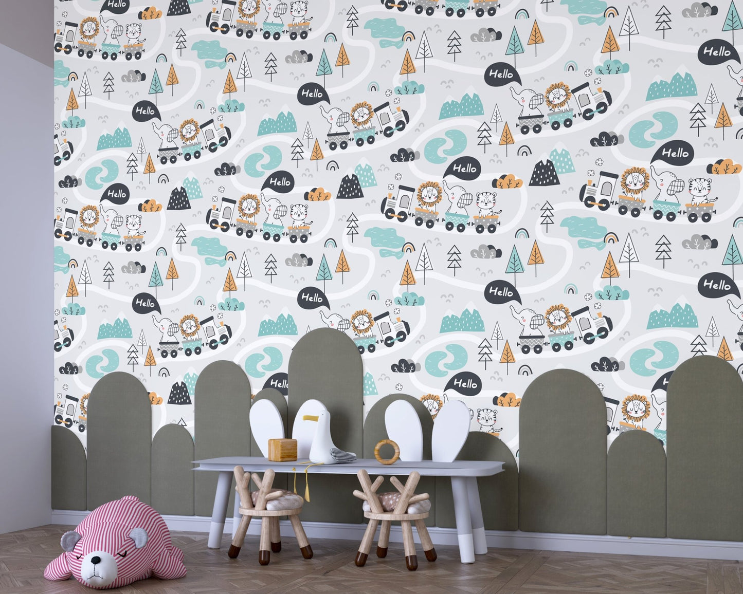 Nursery Train Wallpaper - ChicoBumBum