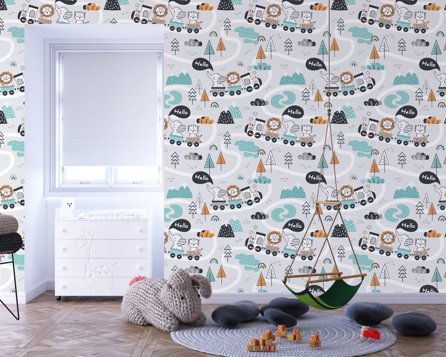 Nursery Train Wallpaper - ChicoBumBum