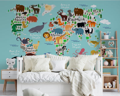 Personalized World Map Wallpaper - ChicoBumBum