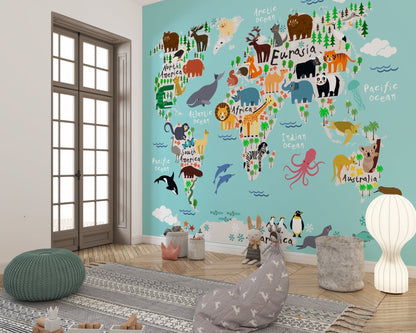 Personalized World Map Wallpaper - ChicoBumBum