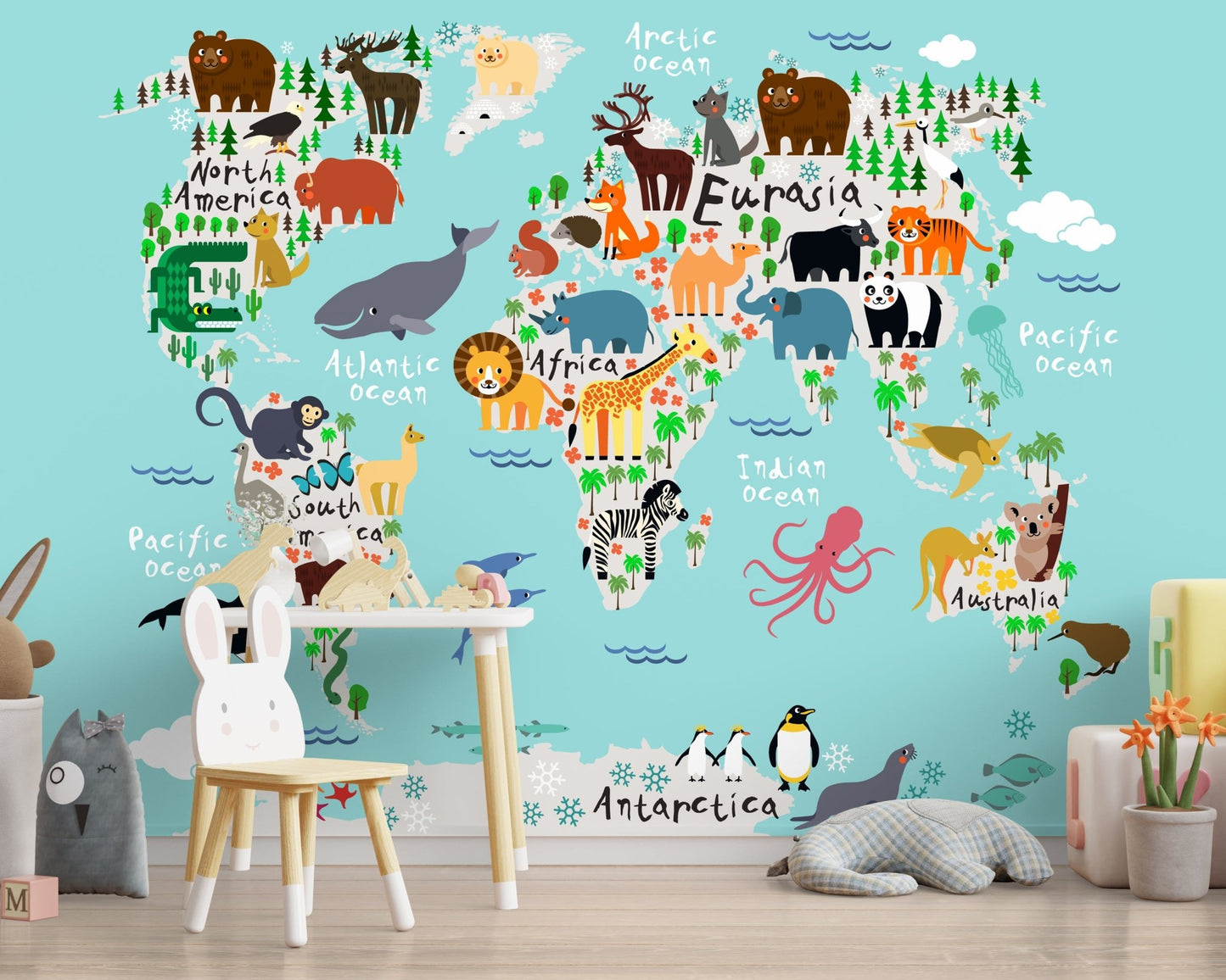 Personalized World Map Wallpaper - ChicoBumBum