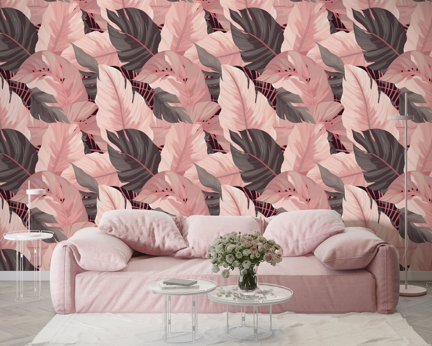 Pink Leaves Wallpaper - ChicoBumBum