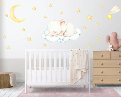 Sleeping Elephants & Stars Wall Decal - ChicoBumBum