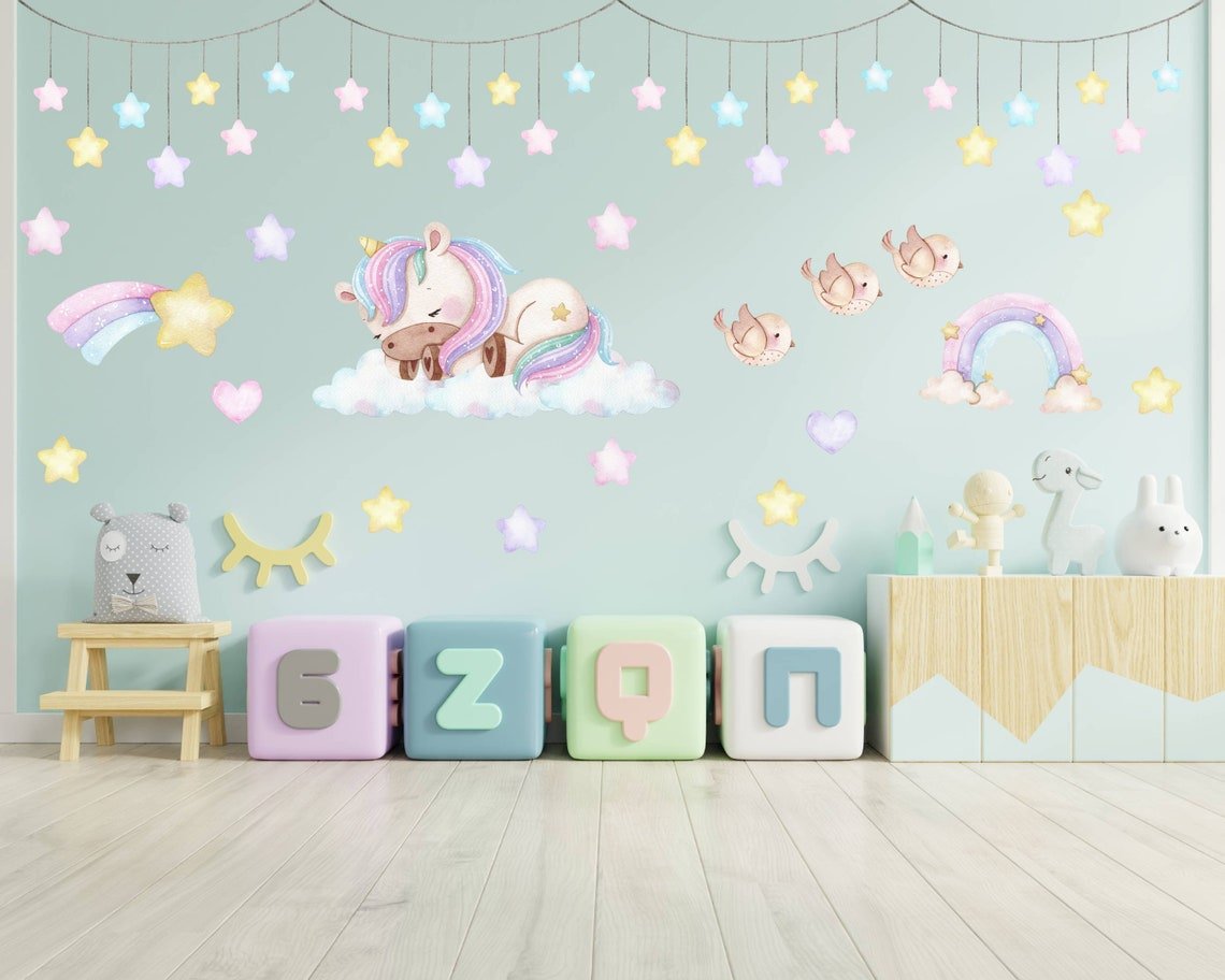 Sleeping Unicorn Wall Decal - ChicoBumBum