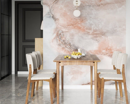 Soft Rose & White Marble Wallpaper - ChicoBumBum