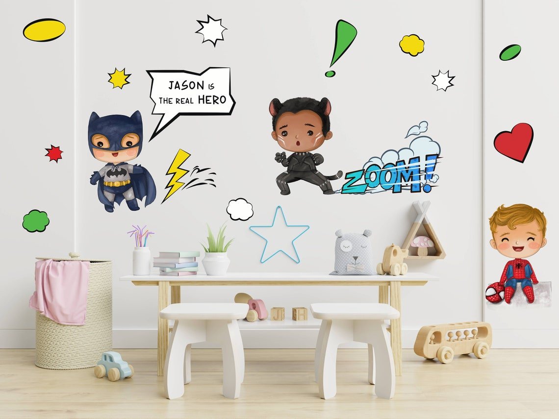 Superhero & Speech Balloon Wall Decal - ChicoBumBum