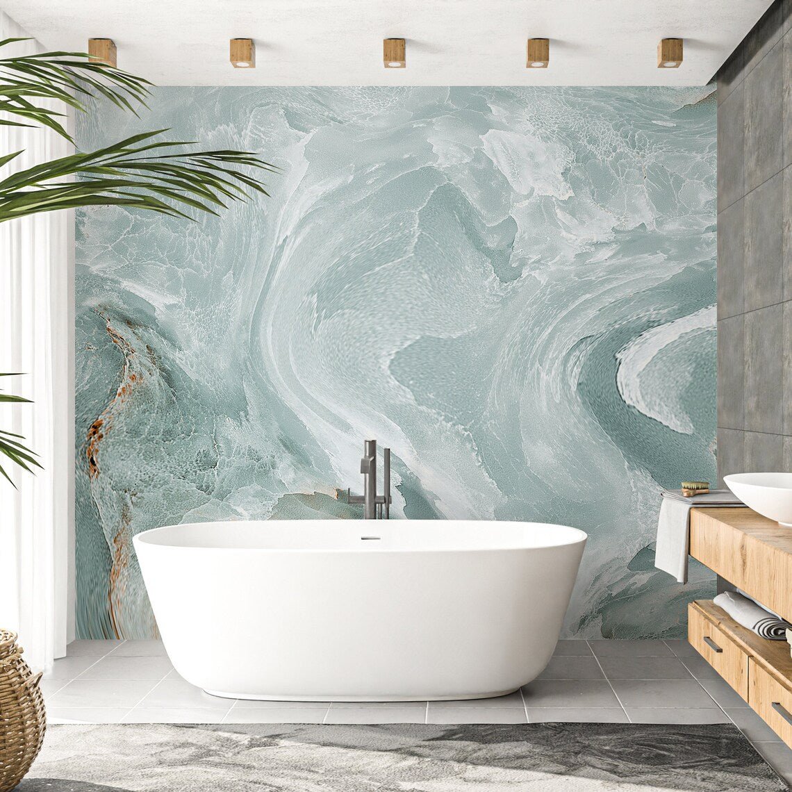 Turquoise Marble Wallpaper - ChicoBumBum