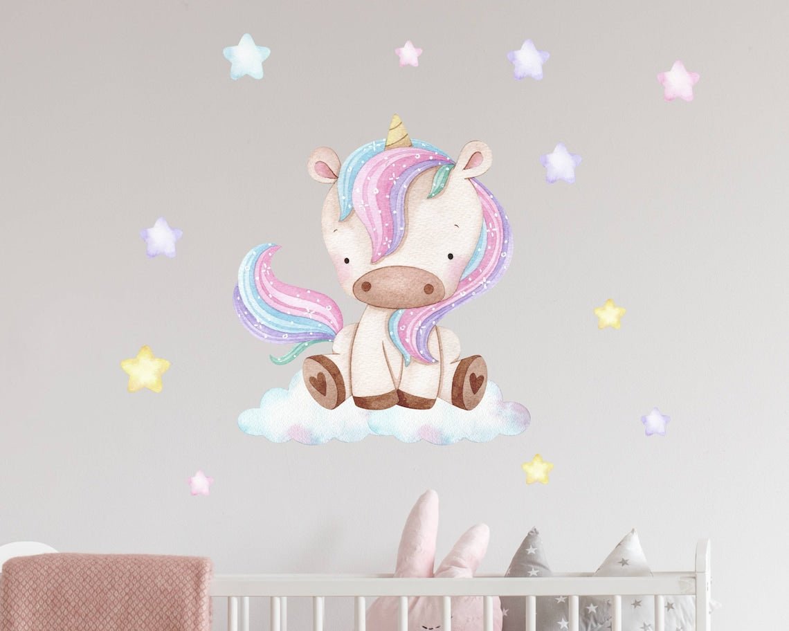 Unicorn & Rainbow Wall Decal - ChicoBumBum