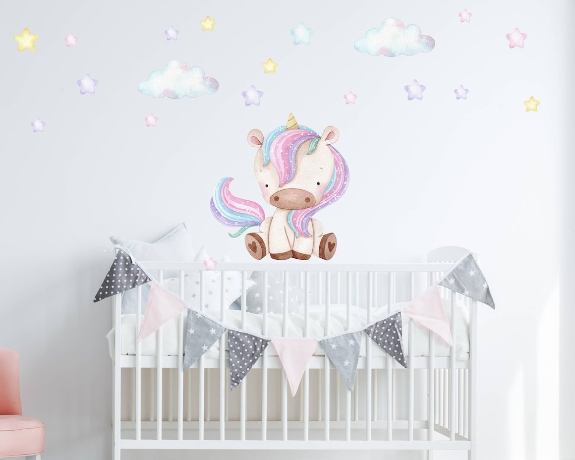 Unicorn & Rainbow Wall Decal - ChicoBumBum