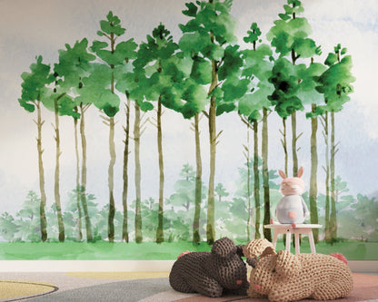 Watercolor Woodland Wallpaper - ChicoBumBum