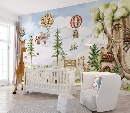 Watercolor Woodland Wallpaper - ChicoBumBum