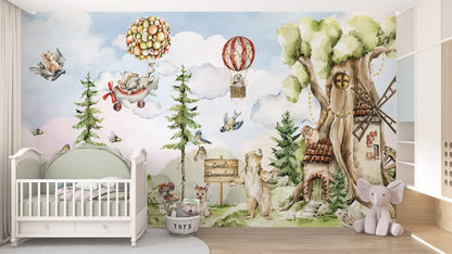 Watercolor Woodland Wallpaper - ChicoBumBum
