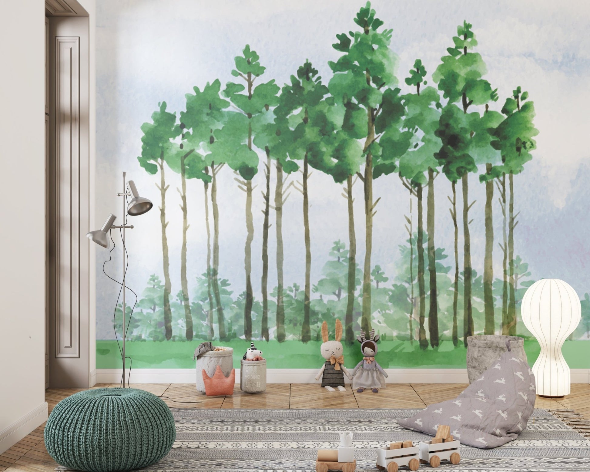 Watercolor Woodland Wallpaper - ChicoBumBum