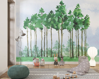 Watercolor Woodland Wallpaper - ChicoBumBum